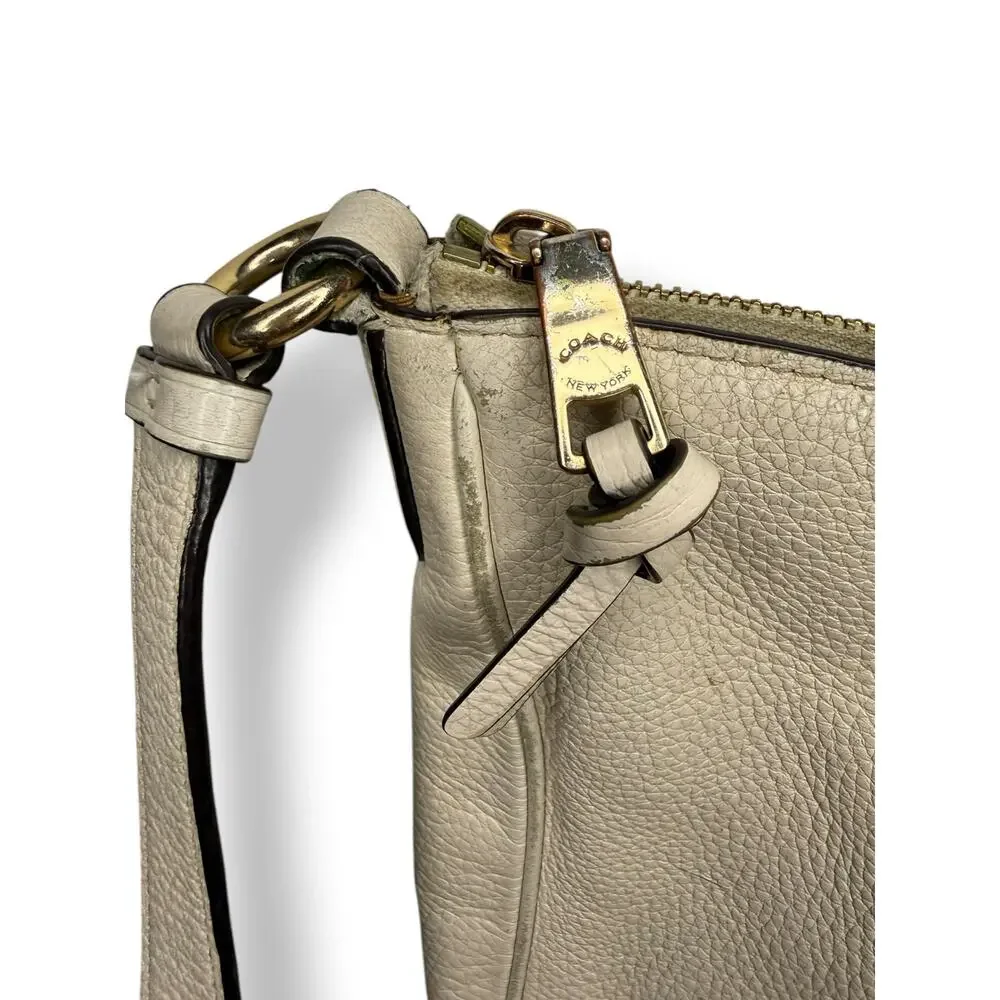 Coach Ellie File Bag Pebbled Leather Crossbody Purse - Chalk - Picture 4 of 8